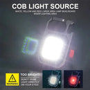 Axyaa Mini LED Magnetic Keychain Work Light, 7 Modes, Rechargeable 500mAh - Outdoor Spotlight