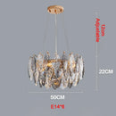 Axyaa Smoky Gray Crystal Round Chandelier LED Light Fixture for Modern Luxury Living Room