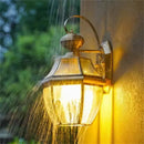 Axyaa Outdoor Brass Wall Lamp: Waterproof IP65 Garden Lighting for Courtyard, Balcony, Porch