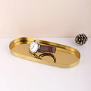 Axyaa Stainless Steel Oval Jewelry Display Tray Decoration Dish