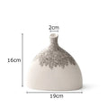 Axyaa Geometric Circular Ceramic Vase Desk Decoration Modern Home Decor Crafts