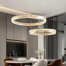 Axyaa Circular Crystal Pendant Light: Modern, Luxury, and Atmospheric for Living Room