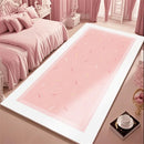 Axyaa Fluffy Pink Carpet: Soft, Minimalist Style Rug for Girl Bedroom, Living Room
