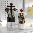 Axyaa Makeup Brush Holder with Dustproof Lid - Vanity Organizer for Cosmetic Storage
