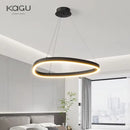 Axyaa Brushed LED Chandelier, Ceiling-Mounted Black&White Lighting for Living Room
