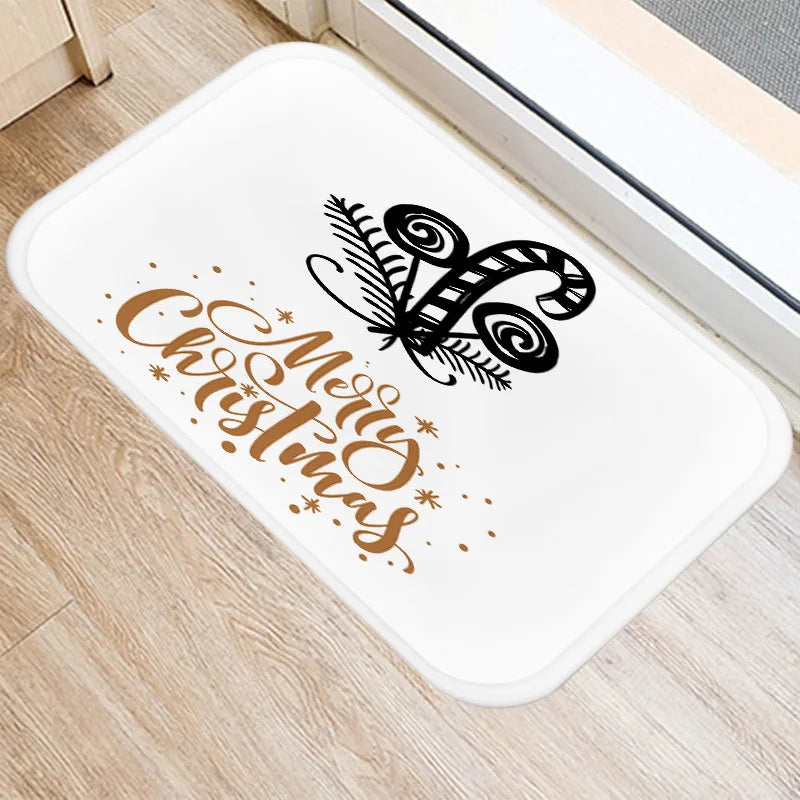 Axyaa Golden Black Letter Printed Door Mat, Non-Slip Floor Home Decoration