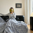 Axyaa High-End Wool Blend Sofa Blanket, Multi-Functional Aircraft Blanket