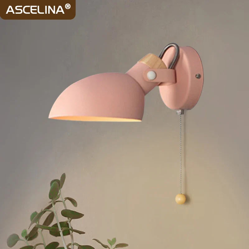 Nordic Iron Wall Lamp Modern Macaron Axyaa Rotatable Light