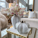 Axyaa Pomegranate Shape Ceramic Vase with Gold-plating for Artificial Flowers
