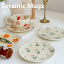 Axyaa Hand Pinched Irregular Flower Heart Ceramic Coffee Cup