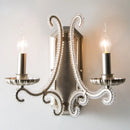Axyaa Crystal Chandelier: French-style Silver LED Pendant Light, Retro E14 Bar Lamp