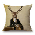 Axyaa Nordic Animal Cartoon Print Cushion Cover - Sofa & Bedroom Decoration Pillowcase