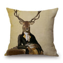 Axyaa Nordic Animal Cartoon Print Cushion Cover - Sofa & Bedroom Decoration Pillowcase