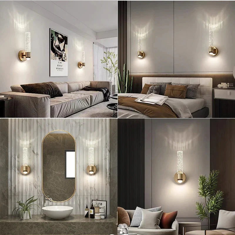 Bubble Crystal LED Wall Sconces by Axya - Stylish Indoor Hanging Lights