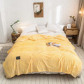 Axyaa Gray Coral Fleece Plaid Blanket: Soft & Warm Single/Queen/King Bedspread