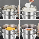 Axya 304 Stainless Steel Steamer & Soup Pot for Gas Induction Cookers