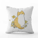 Cute Cat Pillowcase by Axyaa: Modern Simple Design for Home Decor - Square Pillow Cover