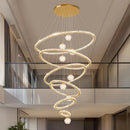 Axyaa Crystal Chandelier Stair Pendant Lamp Living Room Pendant Lights