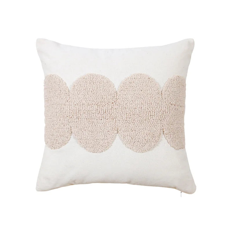 Nordic Style Beige Loop Cushion Covers for Home Decor by Axyaa