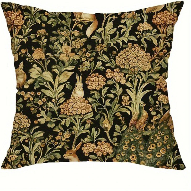 Floral Owl Bird Print Pillowcase for Living Room & Bedroom Decor by Axyaa