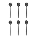 Axyaa Matte Stainless Steel Teaspoon Set for Dessert, Coffee, Ice Cream - 6 Pcs