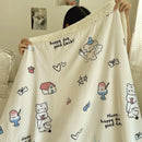Axyaa Cartoon Print Lambs Wool Blanket: Soft and Cozy Throws for Sofa, Office, and Naps