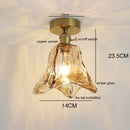 Axyaa Green Glass Copper LED Ceiling Lights for Home Lighting - Bedroom Living Room Balcony Lamp