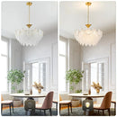 Axyaa Feather Crystal Chandelier & Modern Minimalist Room Lighting Fixtures