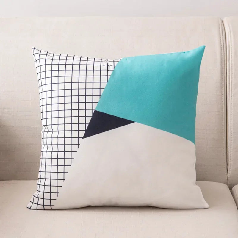 Nordic Cartoon Print Pillow Cover for Axyaa Square Cushion Sofa Decor