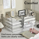 Acrylic Desk File Organizer Set, 4 Pack Stackable Clear Letter Tray by Axyaa.