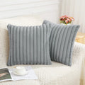 Axyaa Soft Striped Faux Rabbit Plush Cushion Covers for Stylish Home Decor.