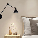 Axyaa Long Arm Black Gold Wall Sconce for Study Bedroom Reading