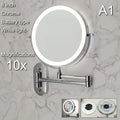 Axyaa LED Trifold Makeup Mirror with USB Charging, Magnifying & Tricolor Dimming