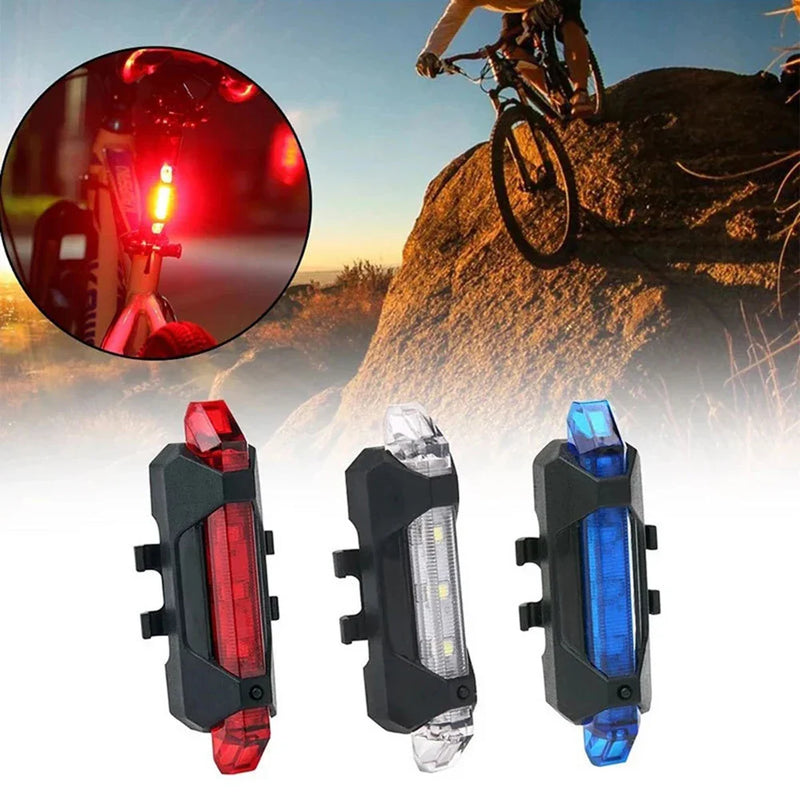 Axya USB Rechargeable Bike Front Rear Light Set LED Flashlight Bikes Lamp