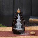 Axyaa Ceramic Aromatherapy Burner with Bergamot Tower Incense - Alpine Flowing Water Design