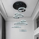 Axyaa Crystal Chandelier Stair Pendant Lamp Living Room Pendant Lights Interior Lighting
