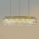 Axyaa Crystal LED Chandelier Ceiling Light - Modern Living Room Pendant Lamp