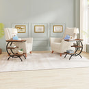 Axyaa Industrial 3-Tier C-Shaped End Table with Storage Shelves