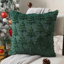 Axyaa Green Snowflake Pillow Cover 45x45cm: Holiday Decor for Winter Season