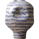 Axyaa Hand Painted Striped Ceramic Vase - Porcelain Flower Pot Home Decor