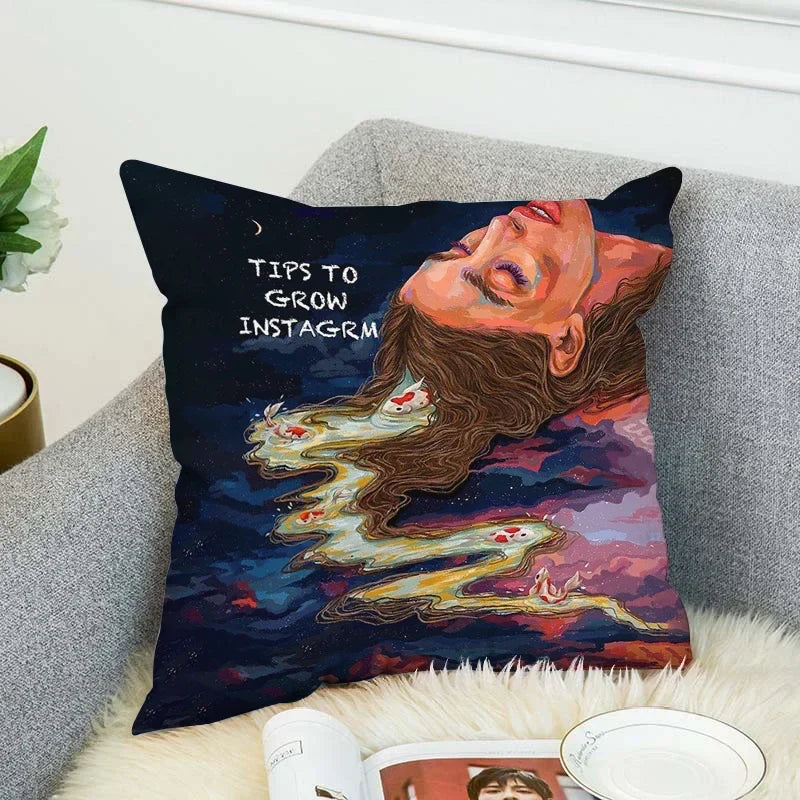 Axyaa 40x40 Jane Koluga Art Pillow Cover for Home Decor and Car Sofa Fall Theme