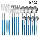 Axyaa 16-Piece Stainless Steel Tableware Set for Home, Hotel, and Restaurant
