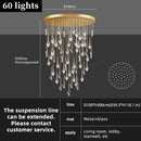 Axyaa Luxury Villa Hall LED Chandelier with Custom Glass Pendant Light