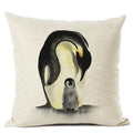 Axyaa Penguin Cushion Cover: Cute Sofa Pillow for Kids & Living Room, 45x45cm