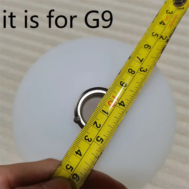 Axyaa White Frosted Glass Lamp Shade, G9 E27 Bulb Compatible, 2cm 4cm Fitter Opening Replacement Globe