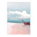 Nordic Beach Surfing Coconut Tree Poster Art Print Modern Home Decor by Axyaa