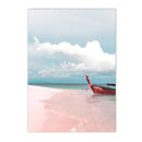 Nordic Beach Surfing Coconut Tree Poster Art Print Modern Home Decor by Axyaa