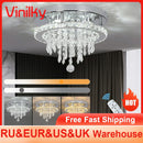 Axyaa Crystal LED Ceiling Chandelier with Remote Control Dimming D30CM
