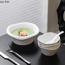 Axyaa Ceramic Edge Bowl Set for Serving, Soup, Salad, Fruit & Noodles
