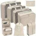 Axyaa 8-Piece Solid Color Travel Packing Cubes Set for Organizing Clothes and Toiletries